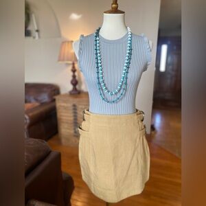 NWT Cloud Ten Golden Tan Western 4 Buckle Golden Skirt